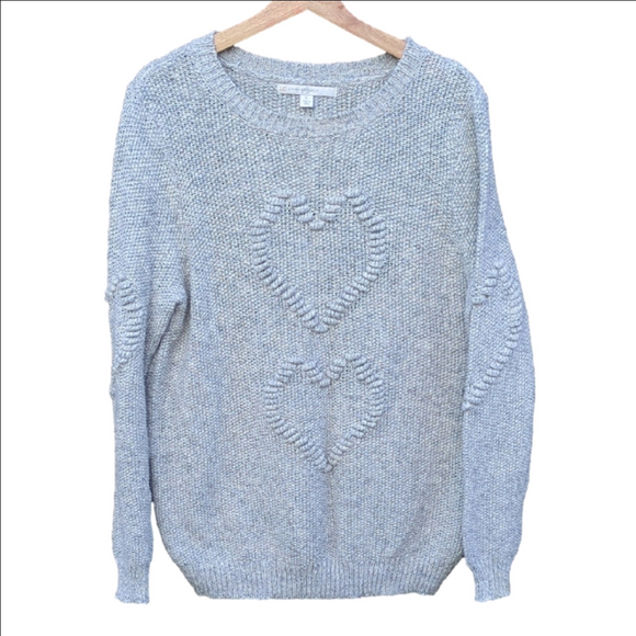 LC Lauren Conrad Sweaters - Lauren Conrad heart boucle sweater in a light gray or marled gray color. XL